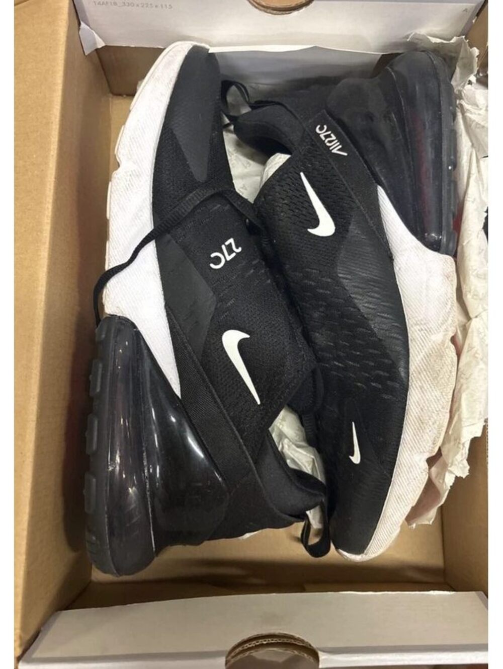 Nike Air Max 270 Mens 10 Black White Anthracite AH8050-002 Running Shoes Used